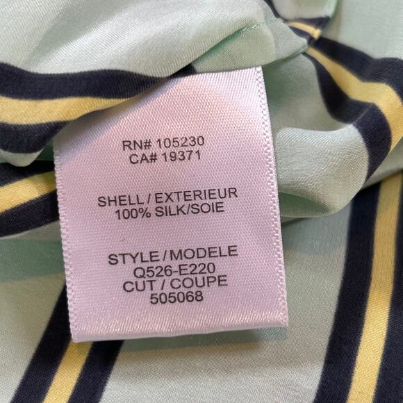 Equipment Femme Mint Silk Sleeveless Button Down Top Striped Collared XS - Picture 5 of 6